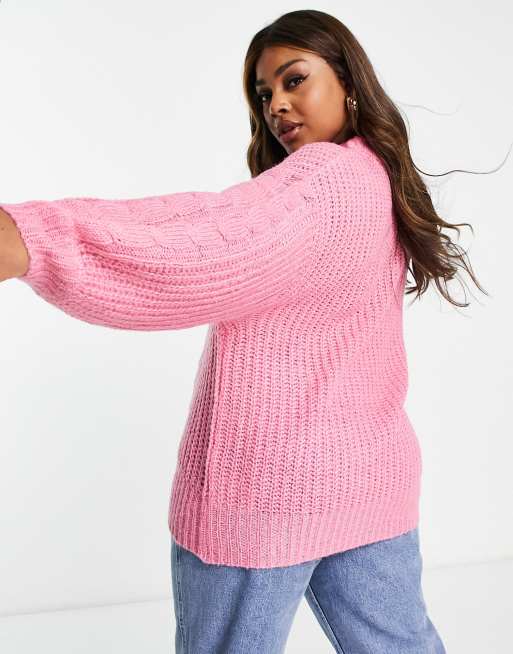 Oversized pink knit on sale sweater