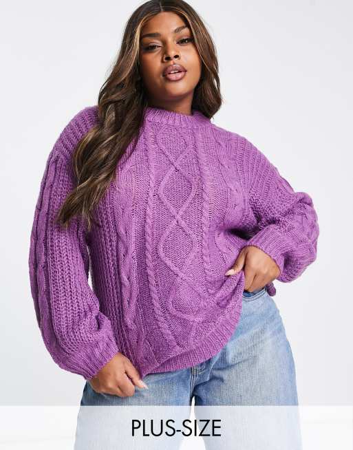 Mauve cable shop knit sweater