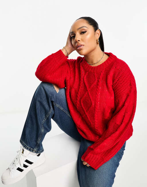 Oversized on sale sweater red