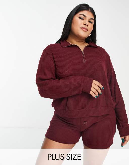 Plus size burgundy on sale shorts