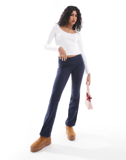 Brave Soul pointelle long sleeve top with bow detail in cream, 3 of 4