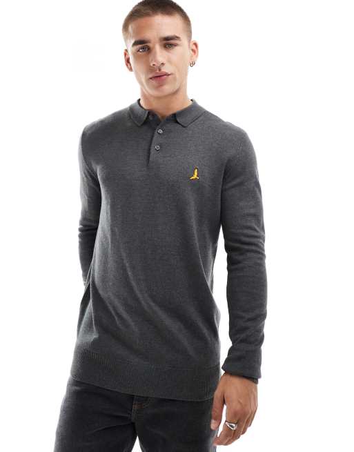 Brave Soul - Polo a maniche lunghe color antracite
