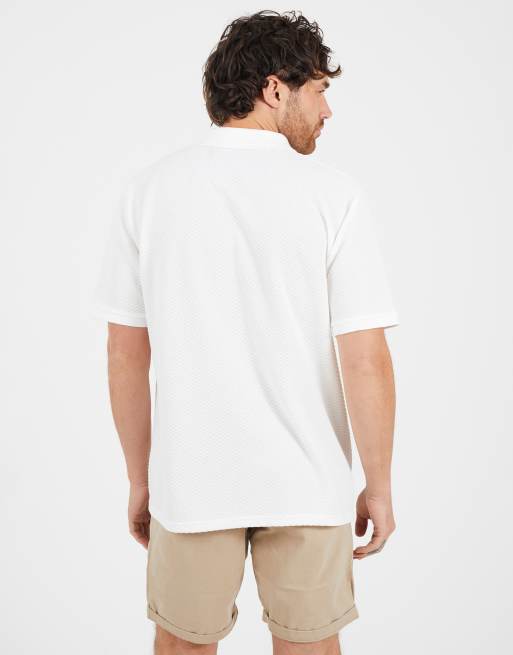 Brave Soul - Polo color crema ricamata con scollo a V, 2 di 4