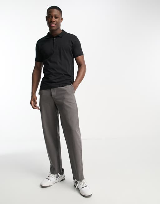 Black polo grey on sale pants