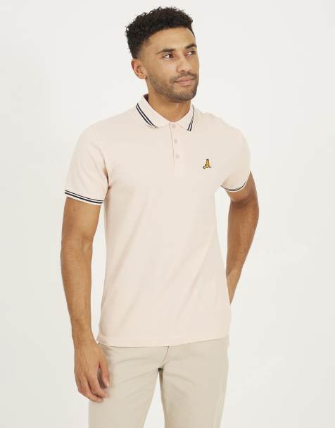 Brave Soul - Polo in cotone rosa a righe colorate a contrasto - view 1