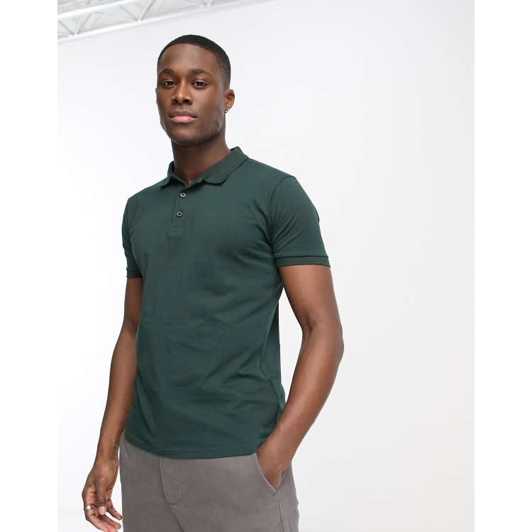 Green polo shop grey pants