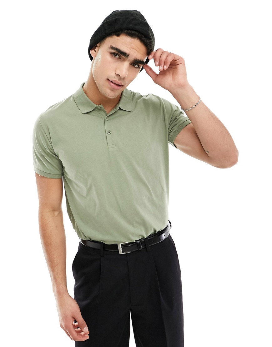Brave Soul polo in washed sage green