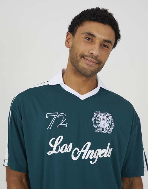 Brave Soul - Polo verde stile calcio, 3 di 4