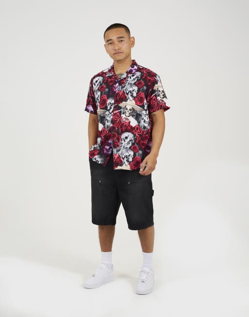 Brave Soul Printed shirt in black, 3 of 4