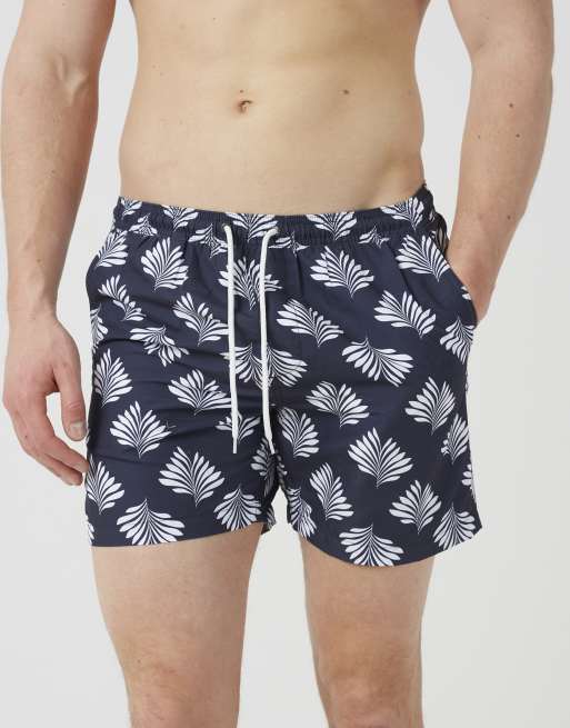 Brave Soul Printed swim shorts in navy, 4 of 4
