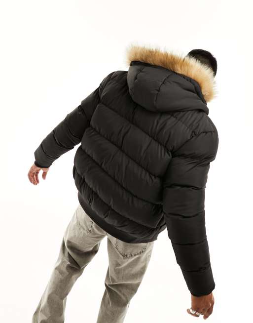 Mens fur outlet hood bomber