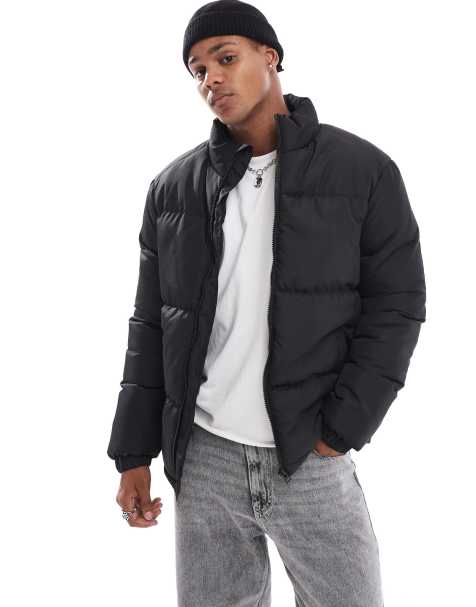 Brave Soul puffer jacket in black - view 1