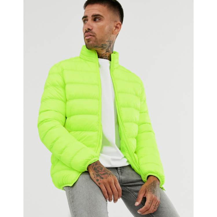 Brave Soul puffer jacket in yellow ASOS