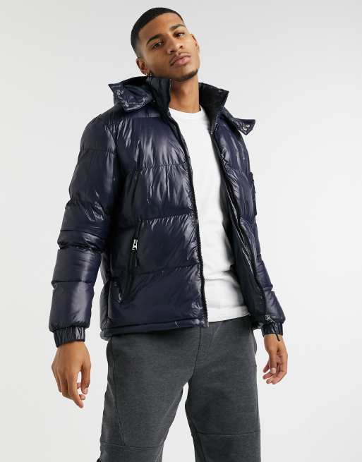 Brave soul best sale shiny puffer jacket