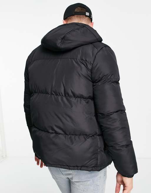 Esprit Short Padded Jacket With Hood in Navy, ASOS