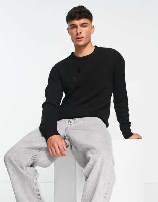 Brave Soul pineapple stitch jumper in black - ASOS Price Checker