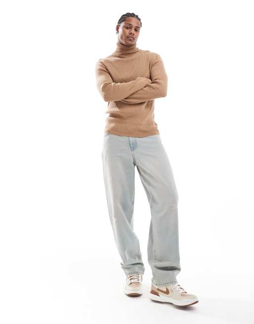 Pull Homme Marron Twisted Soul Taille M - Coton Avec Patches Aux Coudes