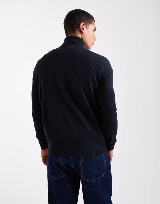 Brave Soul - Pull en maille à col zippé - Bleu marine, 3 de 5
