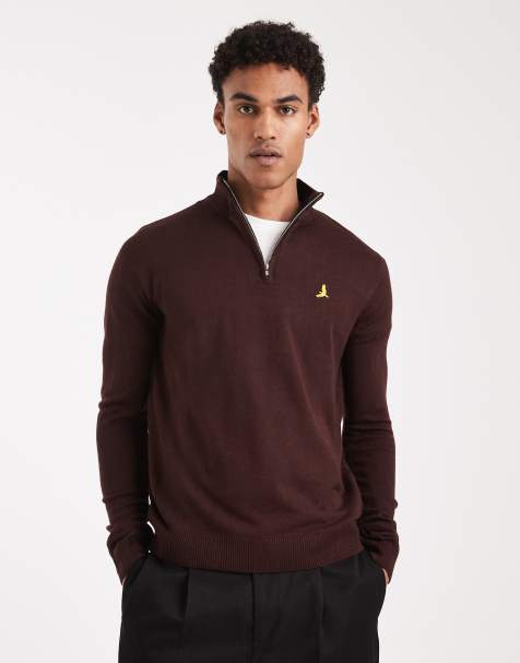 Brave Soul - Pull en maille avec col zippé - Bordeaux - view 1