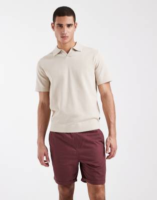 Brave Soul Pull On Chino Shorts In Brown