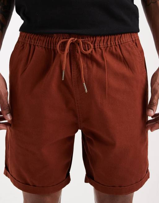 Brave Soul pull-on chino shorts in rust, 4 of 5