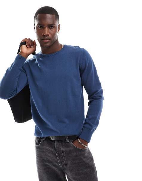 Brave Soul - Pull ras de cou - Bleu jean - view 1