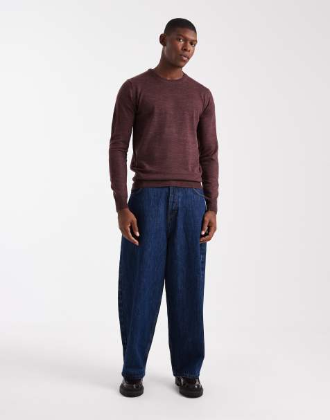 Sweat Vintage Lee Homme, Taille XL, Rouge Bordeaux, Col Rond, épais – Années 90