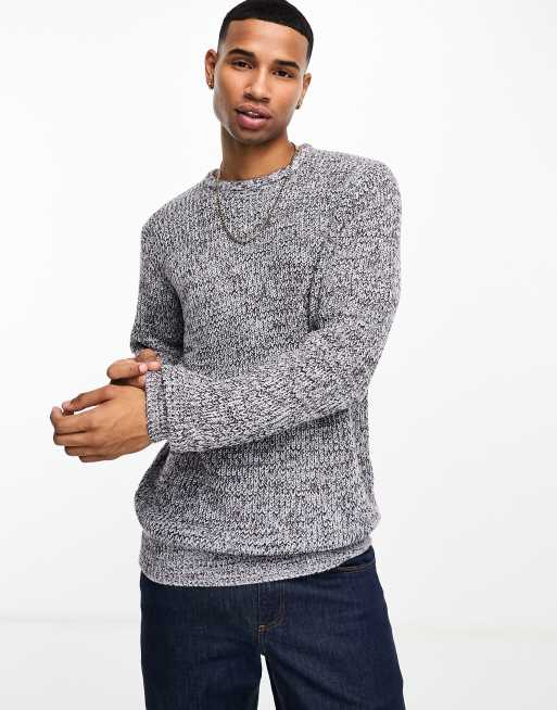 Brave Soul – Pullover aus grobmaschigem Vollpatent-Strick in Babyblau