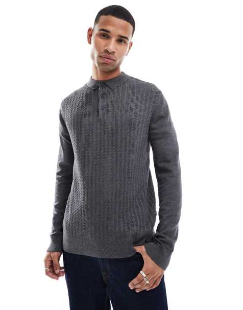 Brave Soul – Pullover in Anthrazit mit Kragendetail - view 1