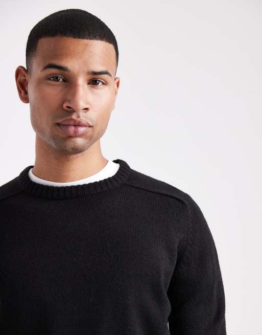 Brave Soul – Pullover mit Rundhalsausschnitt in Schwarz, 5 von 5