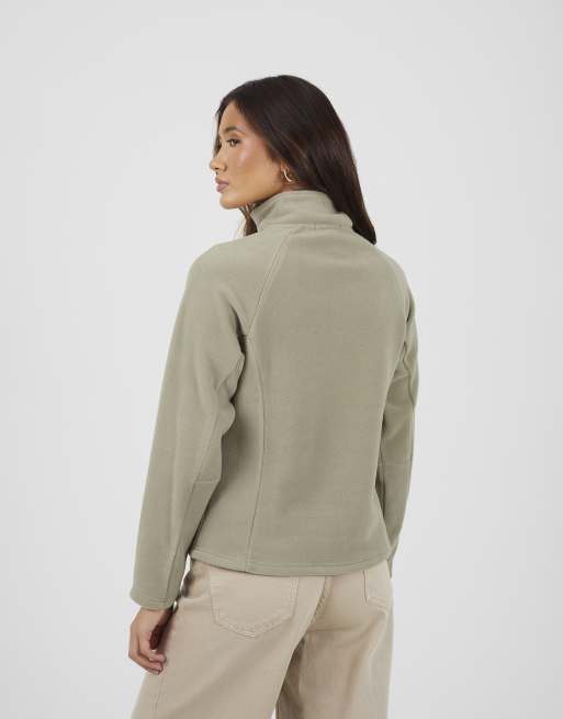Brave Soul Quarter zip polar fleece sweatshirt in pale green, 2 of 4