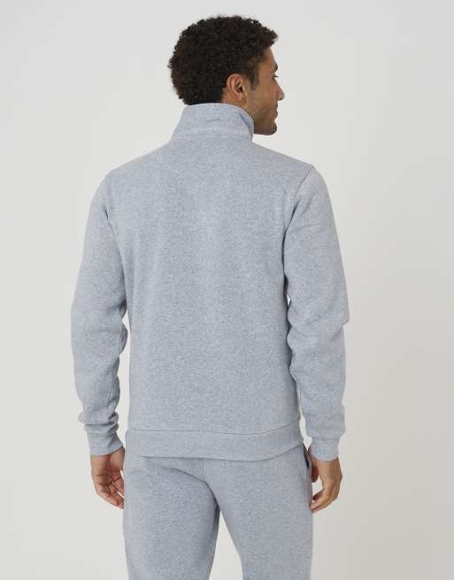 Brave Soul Quarter zip sweatshirt in light grey, 2 of 4