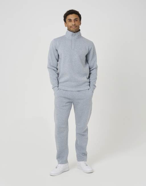 Brave Soul Quarter zip sweatshirt in light grey, 3 of 4