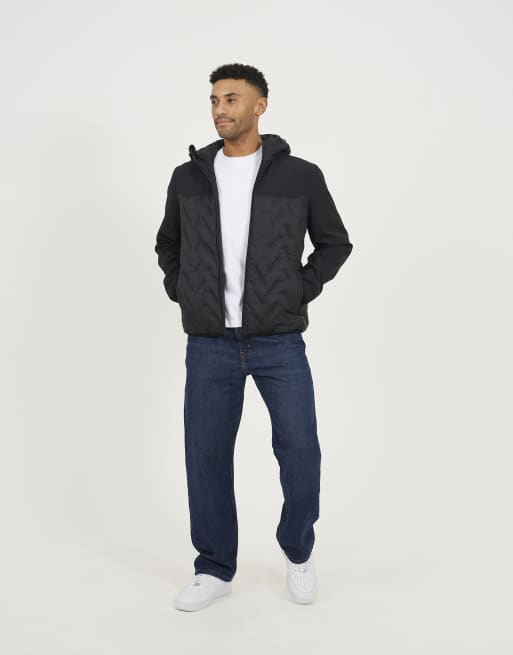 Brave Soul Quilted hooded zip-up jacket in black, 2 of 4
