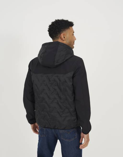 Brave Soul Quilted hooded zip-up jacket in black, 3 of 4