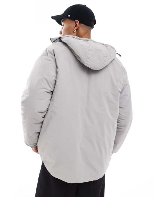 Brave Soul raglan hooded jacket with zip detail in grey, 4 of 4