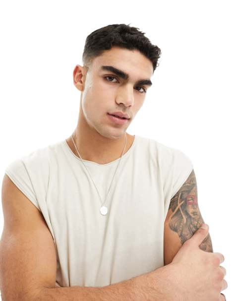 Brave Soul raw edge singlet in light stone - view 1