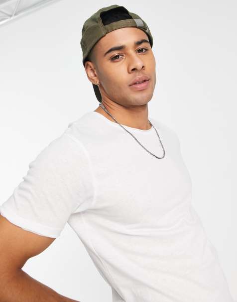 Brave Soul raw edge t-shirt in white - view 1