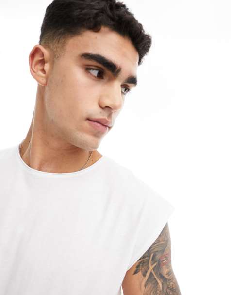 Brave Soul raw edge vest in white - view 1