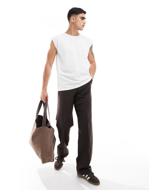 Brave Soul raw edge vest in white, 3 of 4