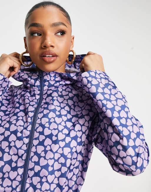 Brave Soul - Ray - Lilla regnjakke med hjerteprint, 3 af 4