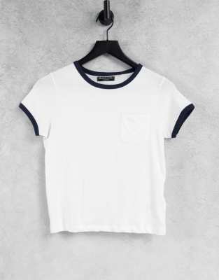 Brave Soul rebecca ringer pocket t-shirt