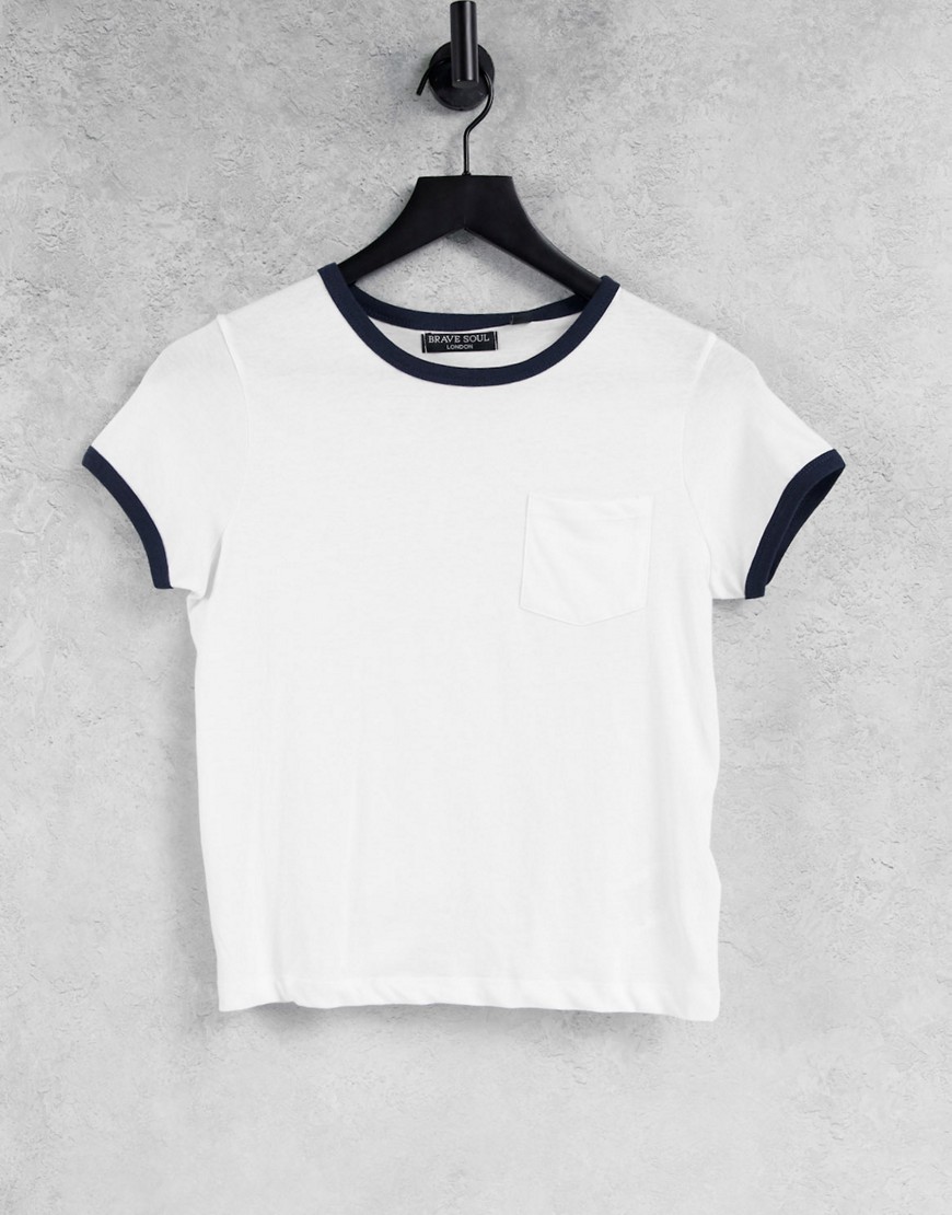 Brave Soul rebecca ringer t-shirt-White | Smart Closet