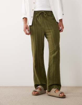 Regular-Fit-Hose in Khaki mit regulärer Passform, Kombiteil-Grün Grün W32-34