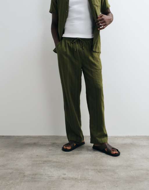 Brave Soul relaxed pants and shirt set in khaki, 3 of 3