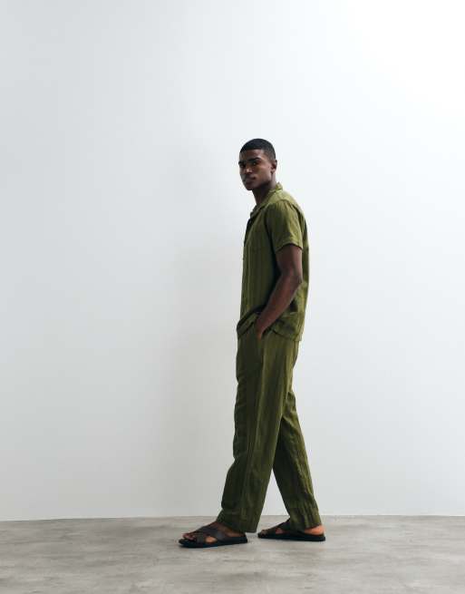 Brave Soul regular fit relaxed pants in khaki (part of a set), 2 of 5