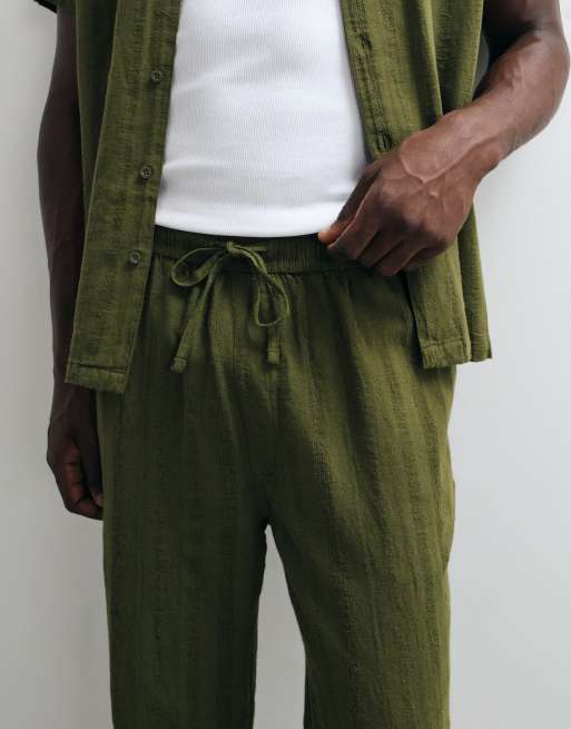 Brave Soul regular fit relaxed pants in khaki (part of a set), 3 of 5