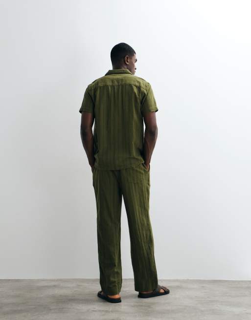 Brave Soul regular fit relaxed pants in khaki (part of a set), 4 of 5