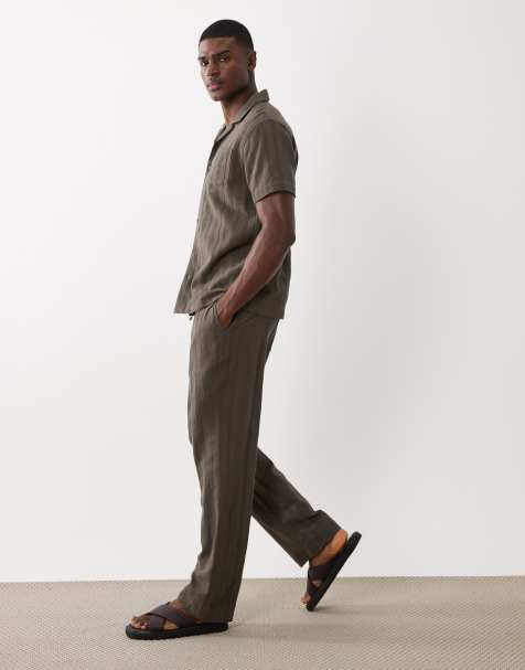 Brave Soul regular fit relaxed pants in mushroom (part of a set) - view 1