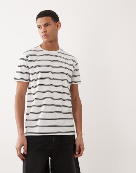 Brave Soul regular fit t-shirt in white and black stripe